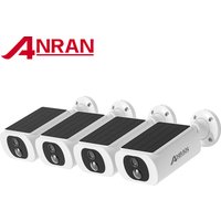 ANRAN 2K Solar Camera 4PCS Home Security Cameras Set 2.4G Wireless WIFI Camera Built-in Battery,Floodlight,Color Night Vision