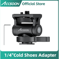 Accsoon-Adaptateur de sabot froid pour tête de trépied, ours de charge 1.5kg, support d'invite de montage, résistant à 180, vis réglable de 1/4 pouces pour accessoire d'appareil photo