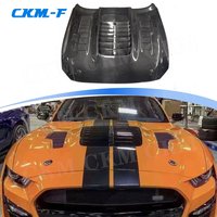 Real Carbon Fiber Front Bumper Engine Hood Cover Accessory For Ford Mustang 2015 2016 2017 FRP Engine Hood Bonnet Body Kits