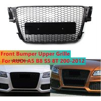 RS5 Style Car Front Bumper Grille Honeycomb Sport Styling Mesh Grille Grill Cover For AUDI A5 B8 S5 8T 2008 2009 2010 2011 2012