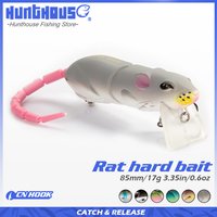 Hunthouse Floating Rat Hard Bait 85mm 17g Jointed Swimbait Lifelike Mouse Lure with CN Hook for Bass Pike Freshwater Fishing