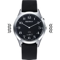 BERNY Multifunction Vibrating Watch Casual Outdoor Wristwatch Smart Daily Reminder Dual Time Display Hearing Impaired Watches