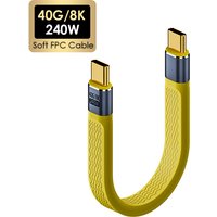 40G/8K/240W USB 4 Type C to C FPC Soft Short Cable 40Gbps Data Sync 8K@60Hz Video 240W PD Charge for 16 Pro Max SSD Power Bank