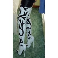 White Over Knee High Leather Boots Thin High Heel Pointed Toe Fashion Sexy 2025 Winter Big Size Woman Shoes Zapatillas Mujer