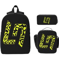 British Racing Driver Lando Norris 4 F1 Backpack Student Boys Girls BookBag School Bag 3ps Insulated Lunch Bag Pencil Case
