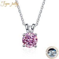 JoyceJelly 1ct 2ct Moissanite Pendant Necklace For Women Top Quality 925 Sterling Silver Wedding Party Bridal Fine Jewelry Gift