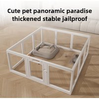 Indoor Transparent Dog Fence Tall Acrylic Backyard Dog Enclosure Cage Door Furniture Dogs Playpen Anti Escape Pet Supplies