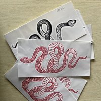 1 Sheet Black/Red Women Men Body Art Waist Decals Fake Tattoo Stickers Snake Waterproof Temporary Tattoo Stickers