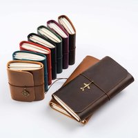 Handmade Retro Passport Travel Notebook Refillable Design Genuine Leather Traveler Notebook Loose-leaf Pages Tri-fold Sketchbook
