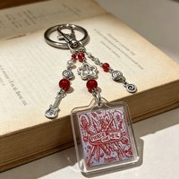Pierce The Veil Handmade Keychain - Emo Rock Band Beaded Bag Charm for Fans