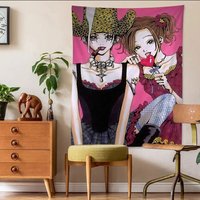 VIKAMA Retro Anime Tapestry, Cartoon Girl Wall Hanging, Home Decor For Bedroom, Gaming Room, Dorm, Living Room And Birthday