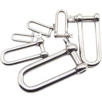 304 Stainless Steel Long D Shackle Load Clamp M4 M5 M6 M8 M10 for Chains Wirerope Lifting Paracord Outdoor Camping Survival Rope