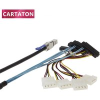Internal Mini SAS SFF-8644 to 4 x SFF-8482 breakout Cable with SATA Power data cable