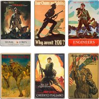 Attack Of The British Commandos Vintage War Propaganda Metal Sign Mural Painting Wall Mural Designing Tin Sign Poster