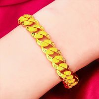 Luxurious 9999 genuine gold 24K genuine gold jewelry Boss bracelet M-buckle classic couple bracelet gold jewelry bracelet