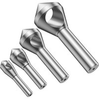 4 Stück HSS Entgraten Anfasen Cutter Senker Bohrer Titanbeschichtet Glattes Loch Metall 90 Grad Rundschaft Lochschneider