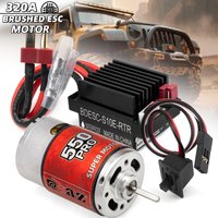 320A Waterproof Brushed ESC 550 Pro High Torque Brushed Motor for 1/10 RC Crawler Off-Road Car RC Car Replacement Upgrade Parts