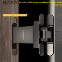Charnière dissimulée hydraulique 3D à fermeture automatique avec amortisseur silencieux pour porte en bois, charnière croisée pour porte cachée, quincaillerie pour maison et bureau