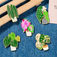 Mix Funny 5pcs/set Creative Cartoon Flower Enamel Pin Brooches for Lapel Pins Badge on Backpack Clothing Accessories