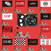 OZ Wheel Flag 3x5 FT 90x150cm Polyester Garage Wall Decor Banner For Car Tuning Fans