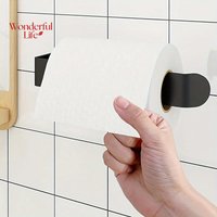 1pc Wall Mounted Toilet Paper Holder No Punching Tissue Towel Roll Bathroom Towel Rack Bathroom Accessories Material Plastic