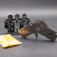 Metal Silver Foldable Slingshot Keychain, made of durable full metal.A fun and portable outdoor game accessory,A unique birthday