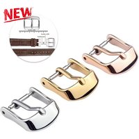 Stainless Steel Watch Buckle for Leather Strap Pin Buckle Strap Buckle Black Silver Rose Gold Strap Accessories Duck Tongue Clip