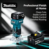 Neuer originaler Makita DRT52 18V LXT Akku-Kompaktfräser, kabelloses tragbares Holzfräsgerät für präzise Kantenbearbeitung, Nutfräsen, Schlitzbearbeitung, Feldtischlerei und handwerkliche