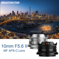 Brightin Star 10mm F5.6 II Fisheye Wide Angle APS-C Mirrorless Camera Lens for M4/3 Canon EF-M EOS R Sony E Nikon Z Fuji XF DSLR