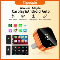 2026 2in 1 Wireless CarPlay Dongle Wireless Android Auto Adapter AI Smart Box 5Ghz WiFi Type-C/USB Plug and Play Car accessories