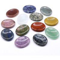 Worry Stone for Anxiety Natural Rose Quartz Amethyst Healing Crystals Massage Thumb Palm Stones Meditation Reiki Therapy Relief