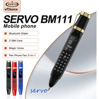 Low Price Sale SERVO BM111 3-in-1 Mobile Phone Pen Phone Portable Fan Magic Voice Bluetooth Dial Small Feature Cellphone FMRadio
