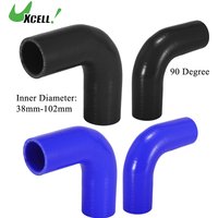 UXCELL 90 Degree 38MM-102MM Inner Dia. Elbow Hose Silicone Tubing Hose Connector Intercooler Tube for Air Turbo Intake Pipe