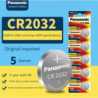 5-100PCS Panasonic CR2032 3V Lithium Battery for Car Key Fob, Watch, Glucose Meter, Calculator