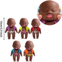 Funny African Style Black Doll Squishy Toy Slow Rebound Pinch Face Toy Anti Anxiety Stress Relief Decompression Toy Gift