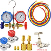 For R410A R22 R404A R134A Refrigerant Manifold Gauge SET Air Condition Refrigeration Set Air Conditioning Tools Hose and Hook