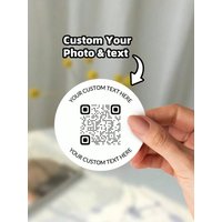 Labels Holographic Vinyl QR Code Stickers Custom Personalized Any Design Logo Text Waterproof Business Thank You Seal