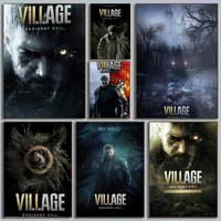 R-Resident-Evil 8 V-Village Poster Home decor HD sticky wall waterproof home living room bedroom bar decoration