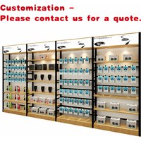 custom.Mobile Phone Shop Display Cabinet Accessories Counter Wall Iron Display Mobile Electronic Parts Steel Wood Shelf Display