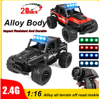 1/16 Scale Off Road RC Truck 2WD 20KmH High Speed Monster Truck Durable All Terrain Remote Control Vehicle for Kids Adults Gifts