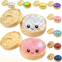 Large Dumpling Stress Ball with Steamer Colorful Squishy Bun Sensory for Anxiety Relief, Squeeze Dough Ball for Adults Gift
