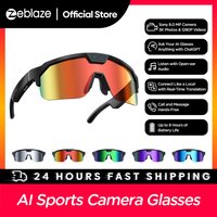 Zeblaze AI Sports Camera Glasses 800W Camera Photo Video Recording Smart Translation Glasses Call and Message Hands-Free