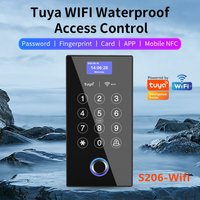 Wifi Fingerprint Access Control Keypad Outdoor Waterproof Remote Door Opener 13.56Mhz NFC RFID Card App Password Work With Tuya