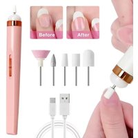 5 in 1 Rechargeable Electric Nail Drill USB Charging LED Light Portable Manicure Polishing Machine for Gel Nail Removal