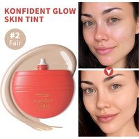 Hydrating Glow Skin Tint Foundation Oil-Free Glass Skin Facial Makeup Base Sweat Resistant Skin Friendly Light Coverage Makeup