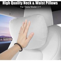 Universal For Tesla Model 3 Y Car Pillows Headrest Seat Cushion Neck Lumbar Supportor Cotton Set Interior Automotive Accessories