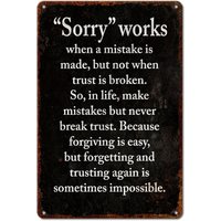 Retro Iron Metal Sign with Inspirational Quote - Rustic Vintage Wall Art for Home, Garage, Cafe, Garden Decor Durable Easy to