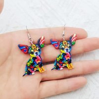1 pair of acrylic colorful dog earrings, women's earrings, the best choice for gifts