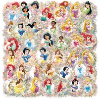 10/30/50pcs Disney Transparency Flower Princess Stickers Decals DIY Laptop Notebook Water Bottle Diary Decoration Sticker Toy