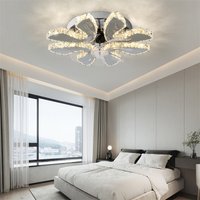Rc Ceiling Fan Lamp With Remote Control Fan Light Chandelier Luminaire Bedroom7 Heads Led Fandelier Lamp Living Room Intelligent